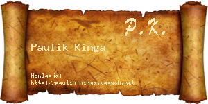 Paulik Kinga névjegykártya
