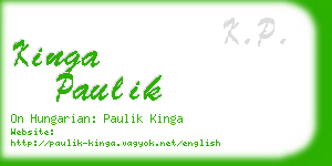 kinga paulik business card